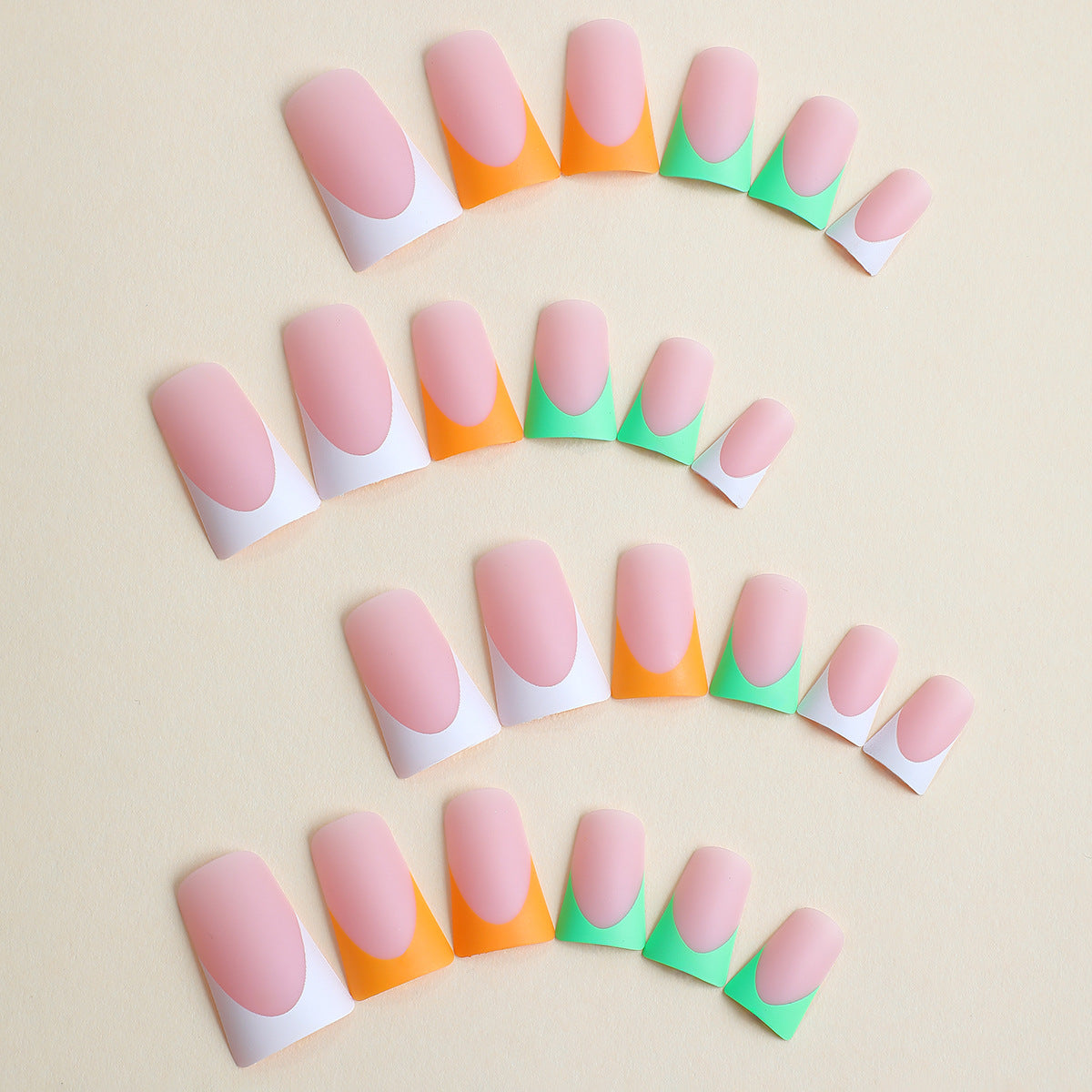 Wholesale Plastic Colored Press on Nails Kits 24 Pieces/box ACC-NS-HaoYi007