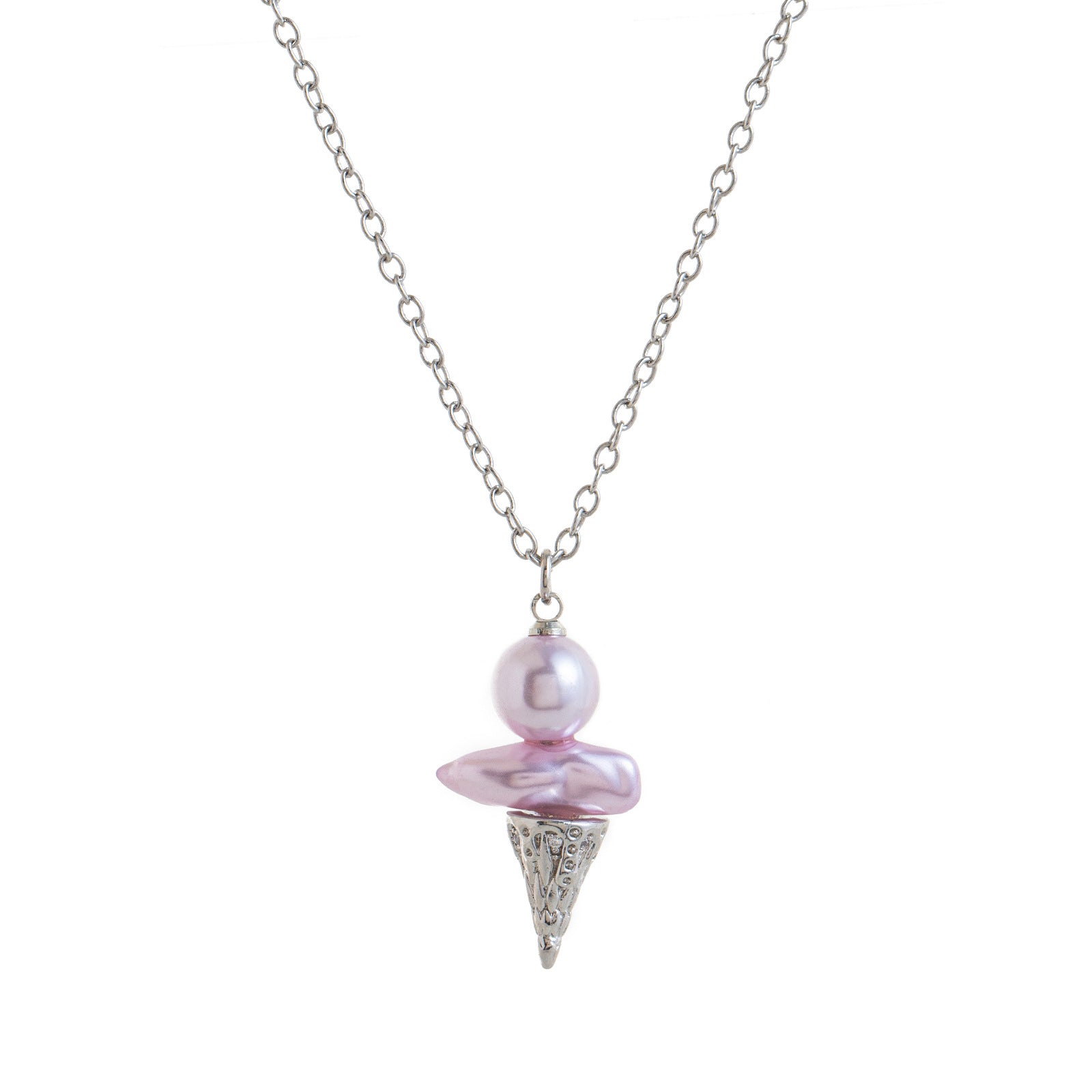 Wholesale 18K gold plated Man-made pearl ice cream pendant