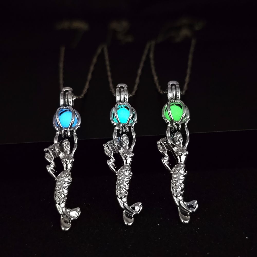 Wholesale  Luminous Hollow Mermaid Necklace