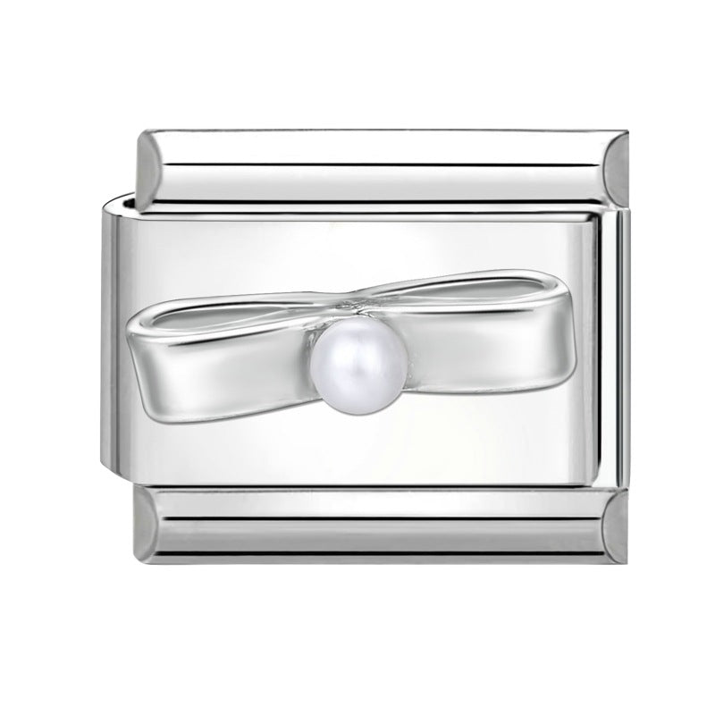 Wholesale Italian Charm Bracelet 9mm DIY Splicing Diamond Pendant Stainless Steel Composable Bracelet