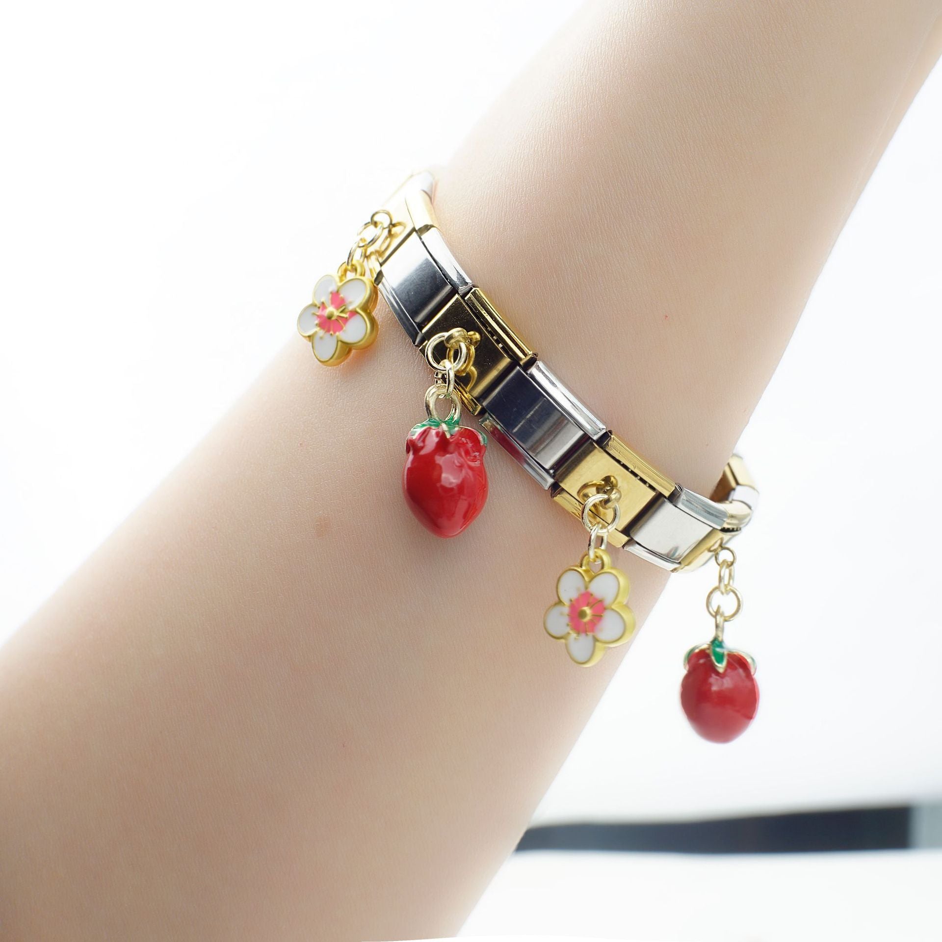 Wholesale 5pcs/   pack Single Section Creative Stainless Steel Composable Bracelet