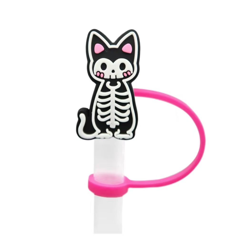 Wholesale 10pcs  themed animal skull shapes Straw Cover Straw Tube Cap