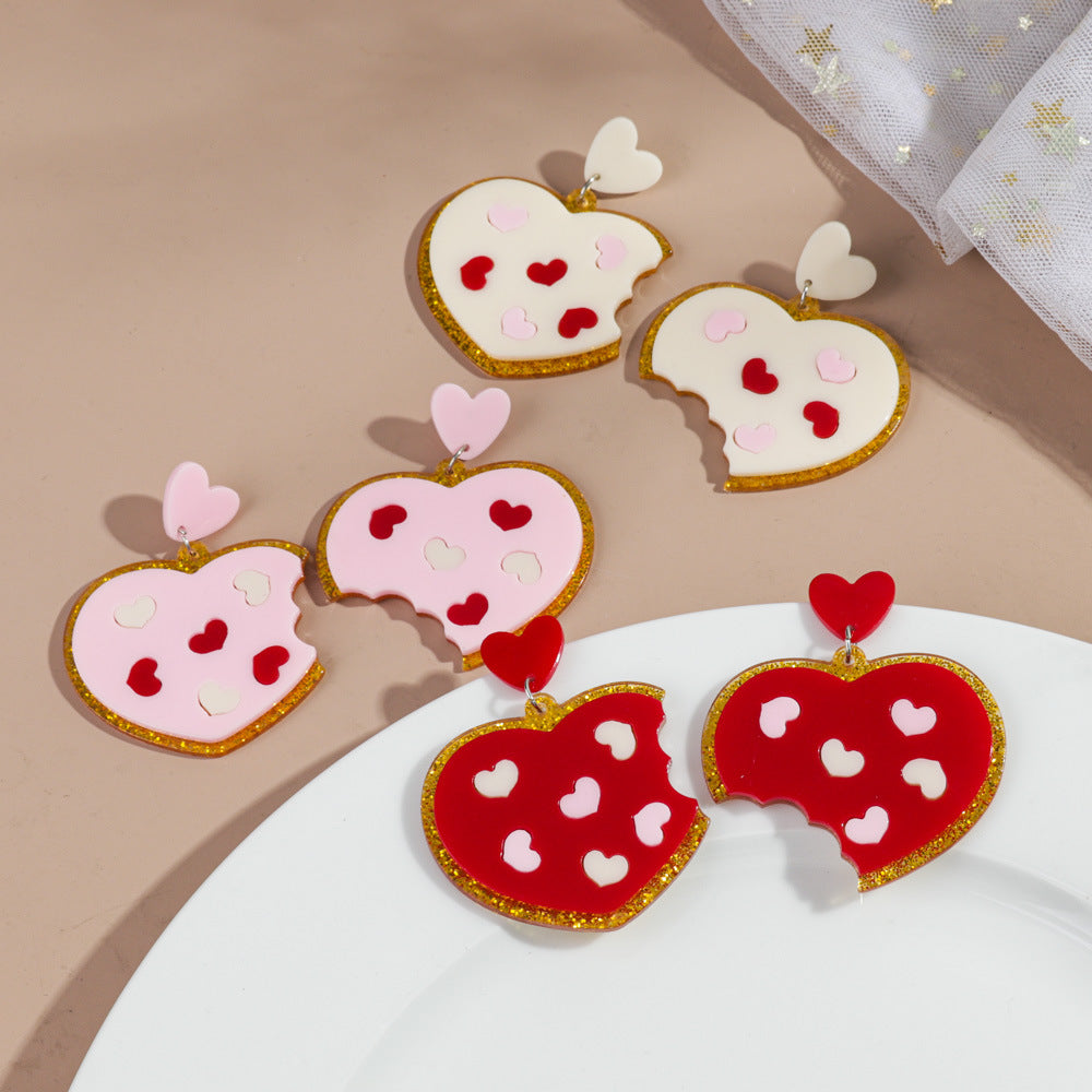 Wholesale  Valentine's Day Heart Cake Love Earrings