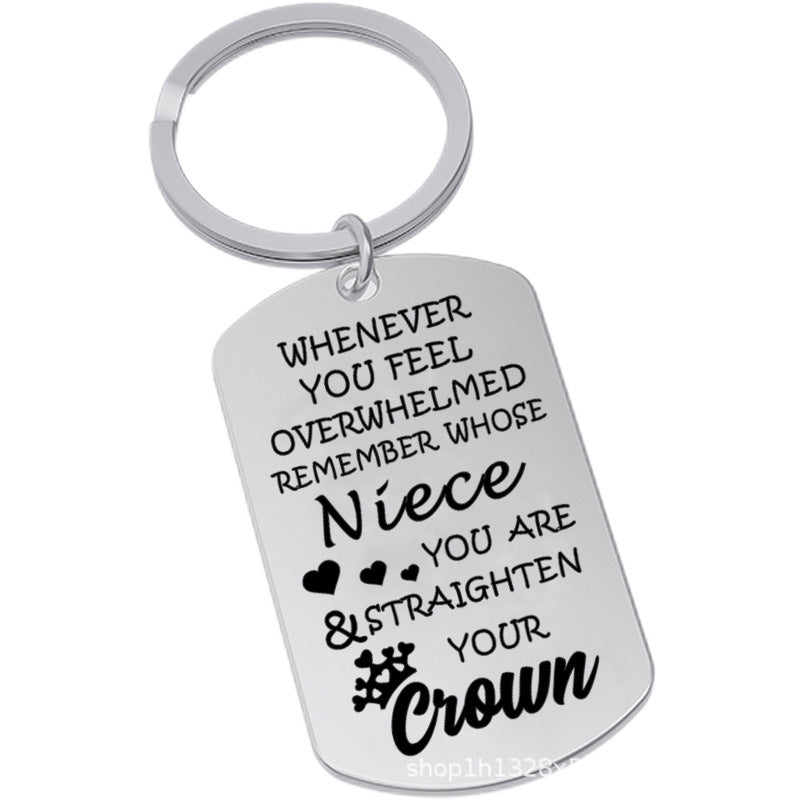 Wholesale Home Titanium Steel Stainless Steel Keychain Engraving Jewelry ACC-KC-Chenz005