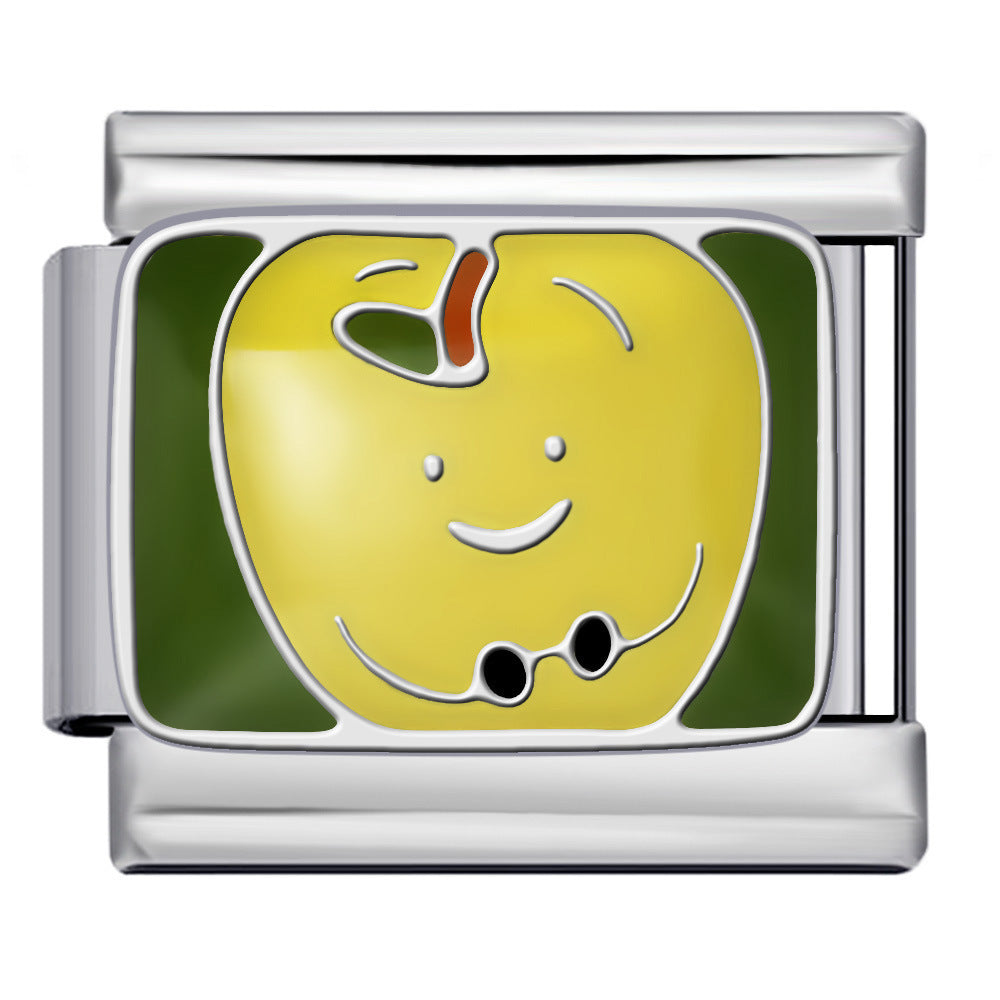 Wholesale 5pcs Italian Charm Bracelet 9mm DIY Splicing Colorful Pattern Stainless Steel Composable Bracelet