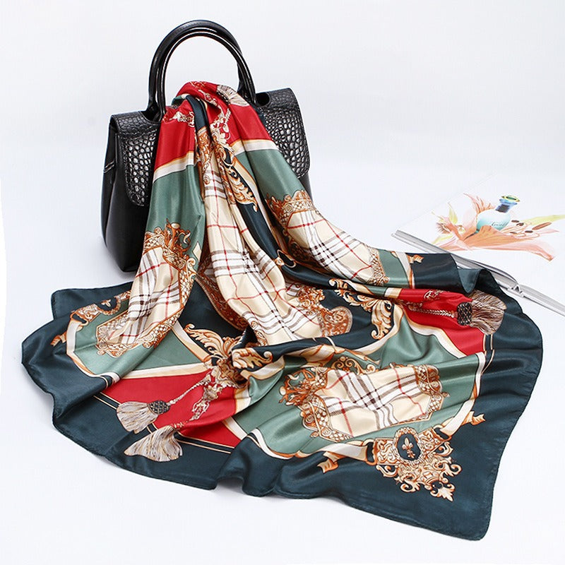 Wholesale 90cm Printed  Silk Women' s Large Square Scarf