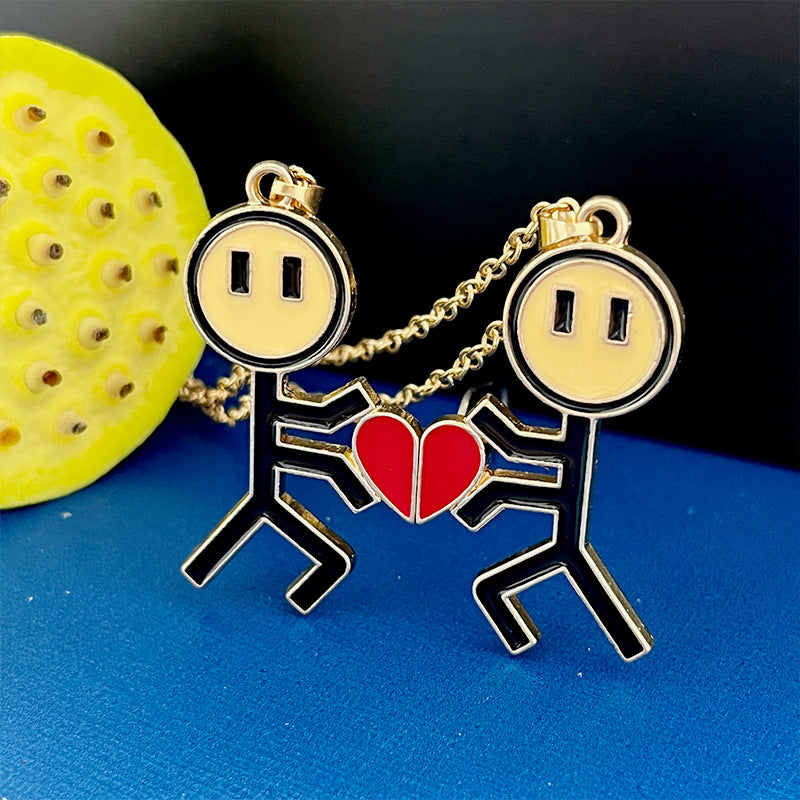 Wholesale Stickman Love Valentine's Day Love Magnet Necklace