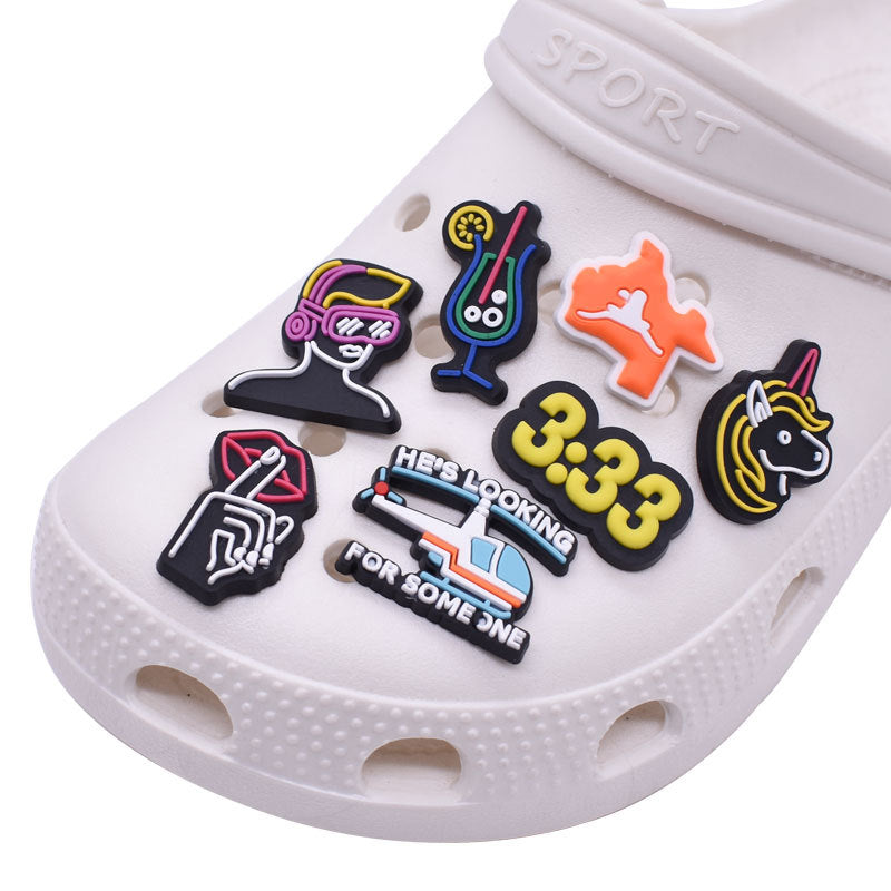 Wholesale random 100pcs cute cartoon PVC soft rubber shoe buckle decoration ACC-SC-RYY072