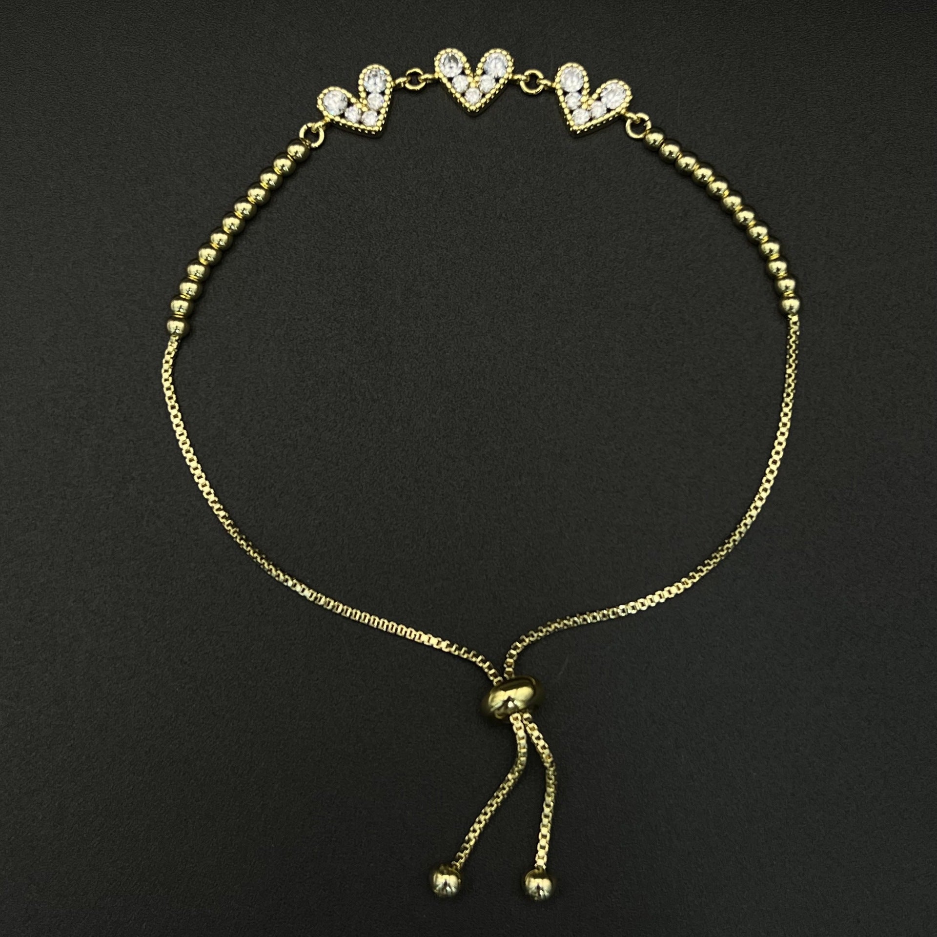 Wholesale Stainless steel heart-shaped zircon bracelet