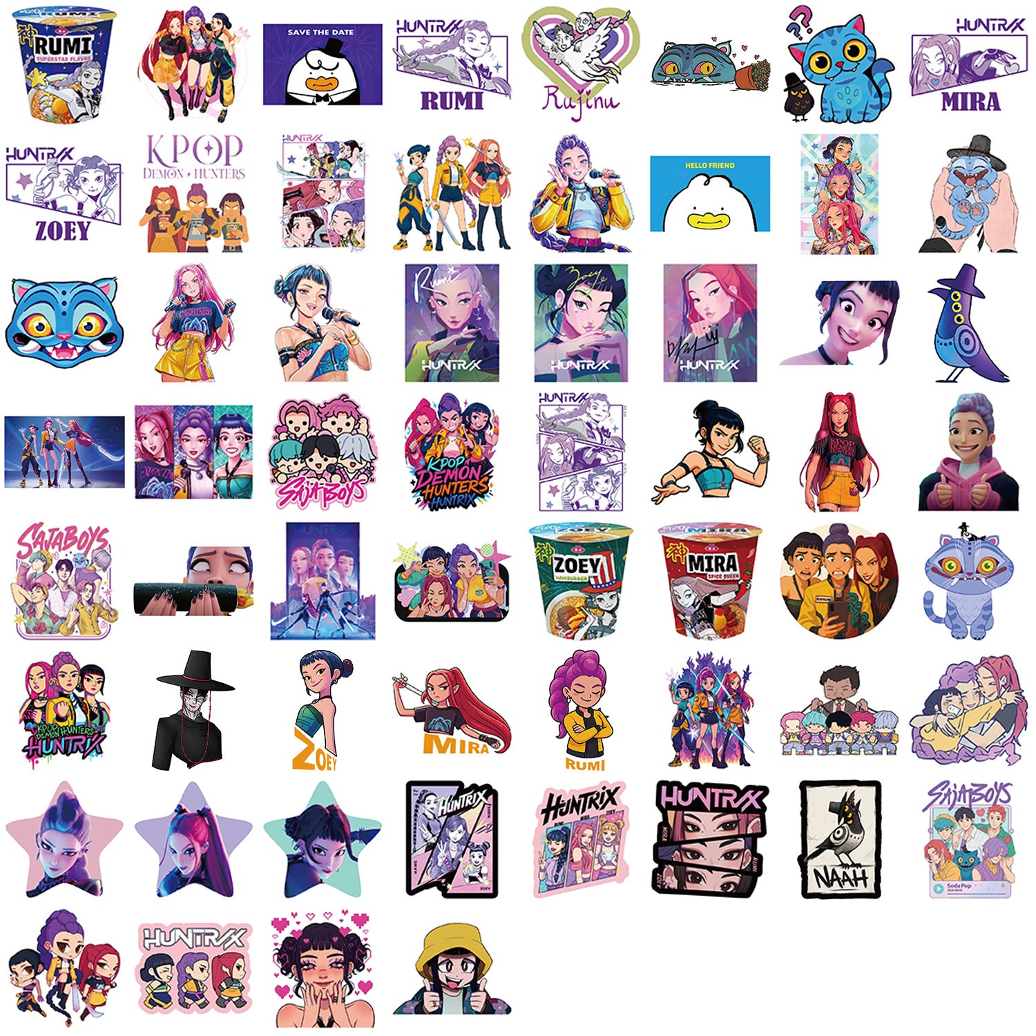 Wholesale 60pcs KPOP DIY Decorative Water Cup Phone Case Guitar Waterproof Sticker