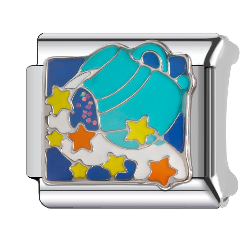 Wholesale Italian Charm Bracelet 9mm DIY Splicing Cartoon Cute Coffee Cup Stainless Steel Composable Bracelet