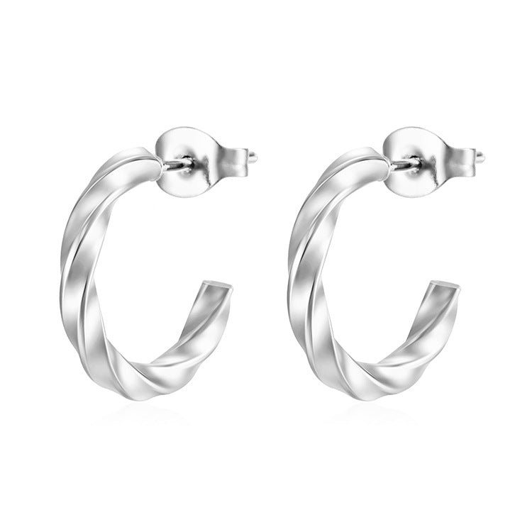 Wholesale Twist Titanium Steel Earrings ACC-ES-MuShan065