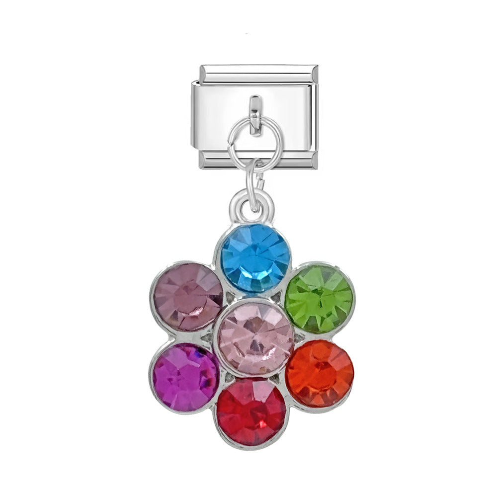 Wholesale Italian Charm Bracelet 9mm DIY Cartoon Butterfly Cloud Pendant Series Creative Stainless Steel Composable Bracelet