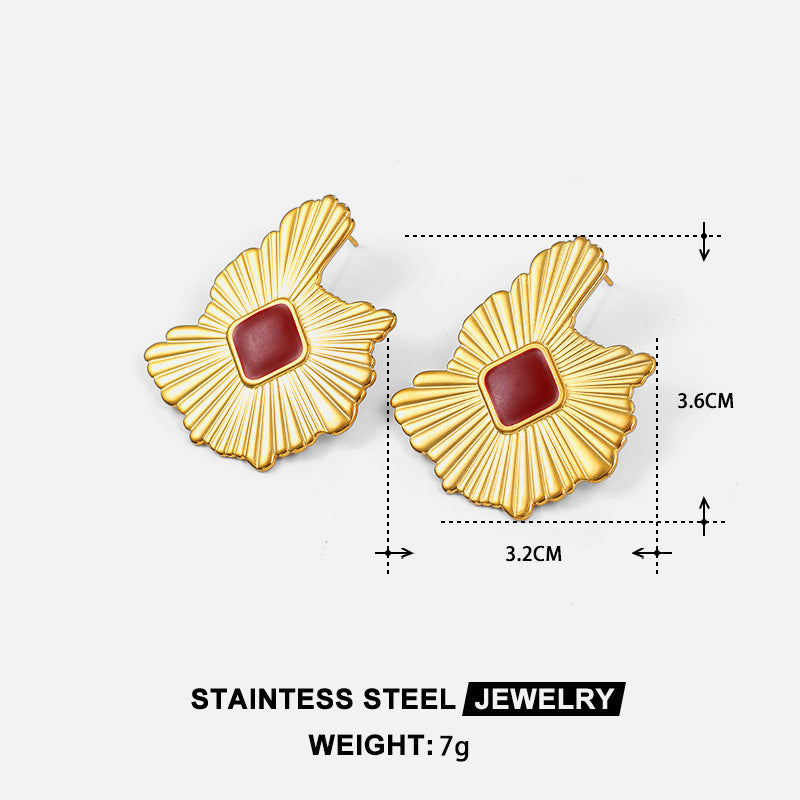 Wholesale Ocean Conch Rhinestone Pearl Earrings Stainless Steel Statement Ear Studs Fashion Accessory