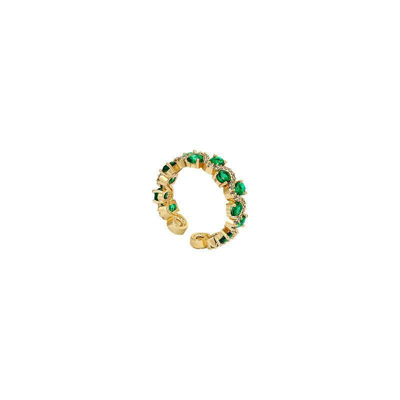 Wholesale French Retro Open Ring with Colorful Crystals Adjustable Fashion Jewelry Accessory