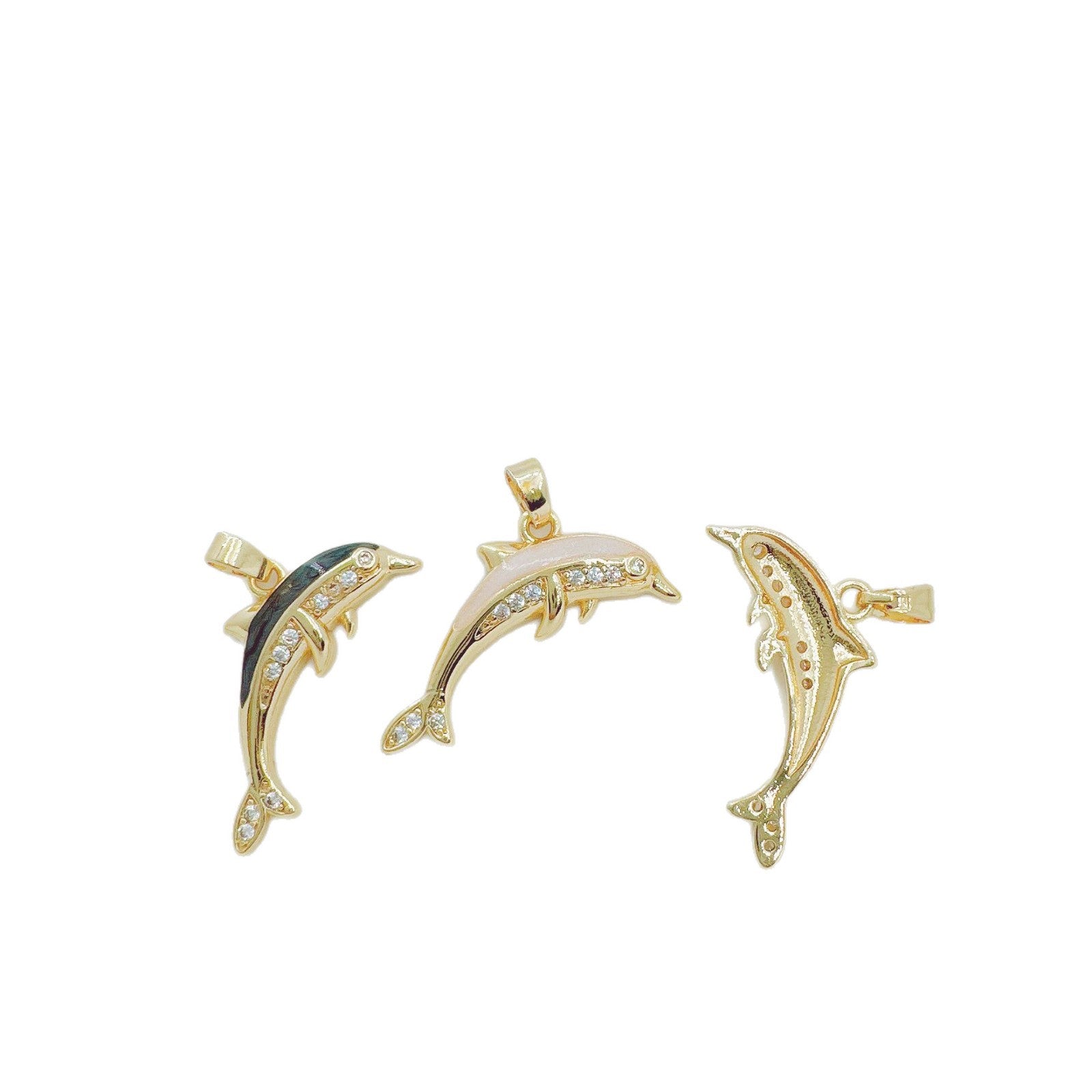 Wholesale Copper Plated Gold Dolphin Pendant Necklace,  Trendy Ocean Jewelry Gift for Women