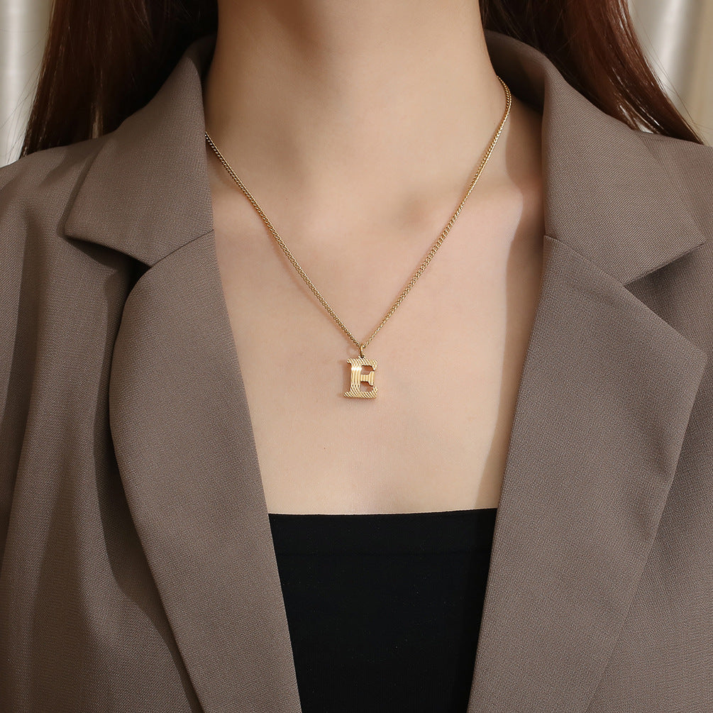 Wholesale Letter Titanium Steel Necklace Clavicle Chain