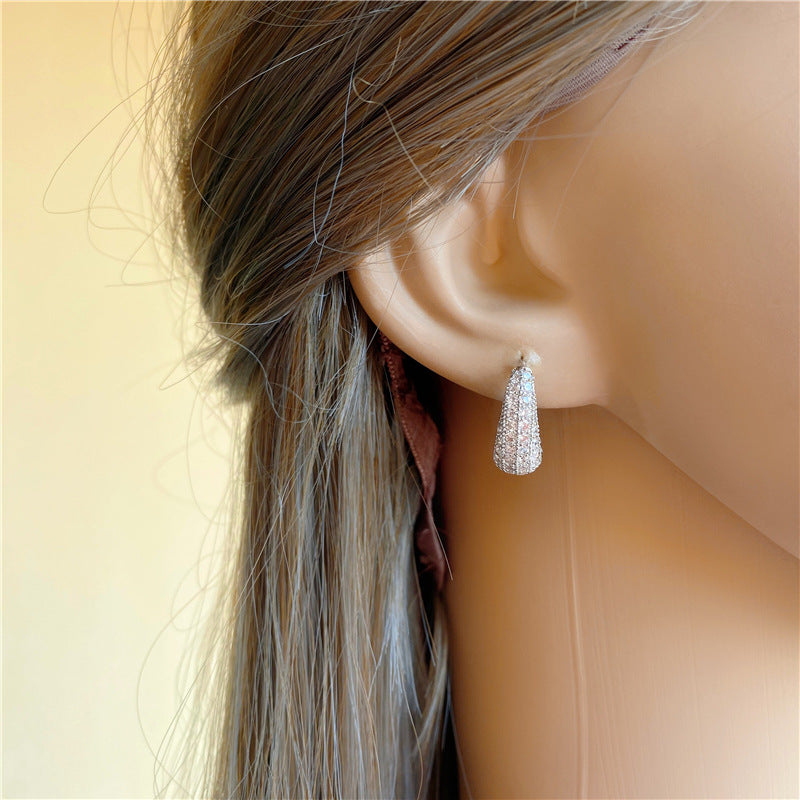 Wholesale Zircon plating creative earrings copper earrings