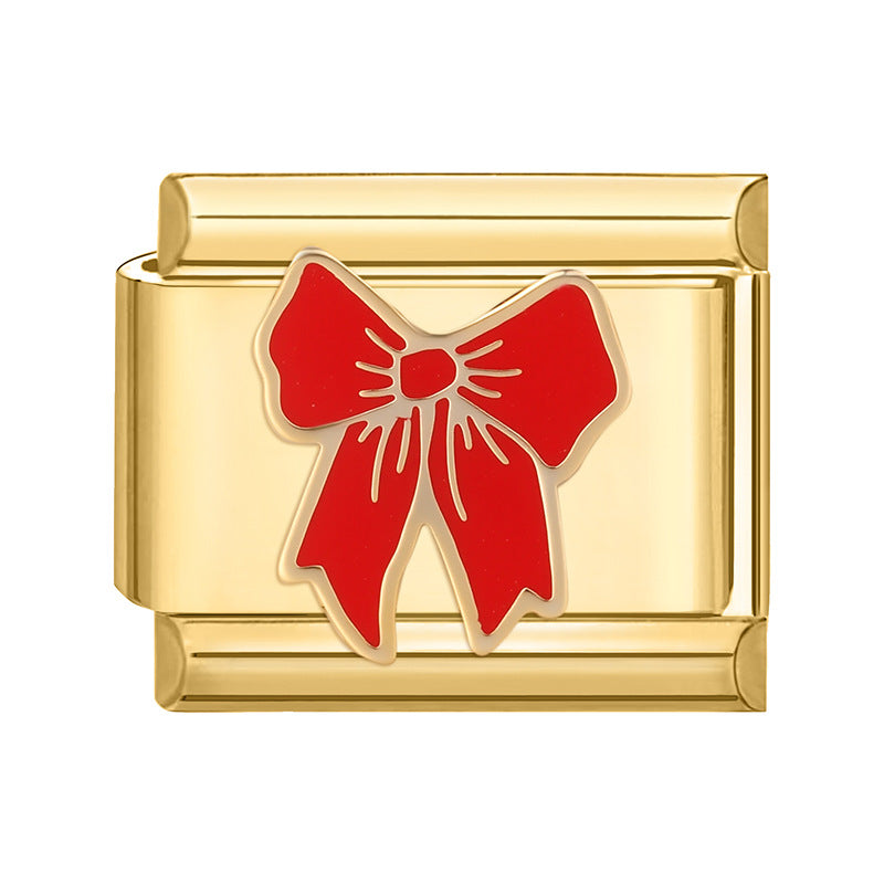 Wholesale Italian Charm Bracelet 9mm DIY Splicing Gold Creative Pattern Stainless Steel Composable Bracelet