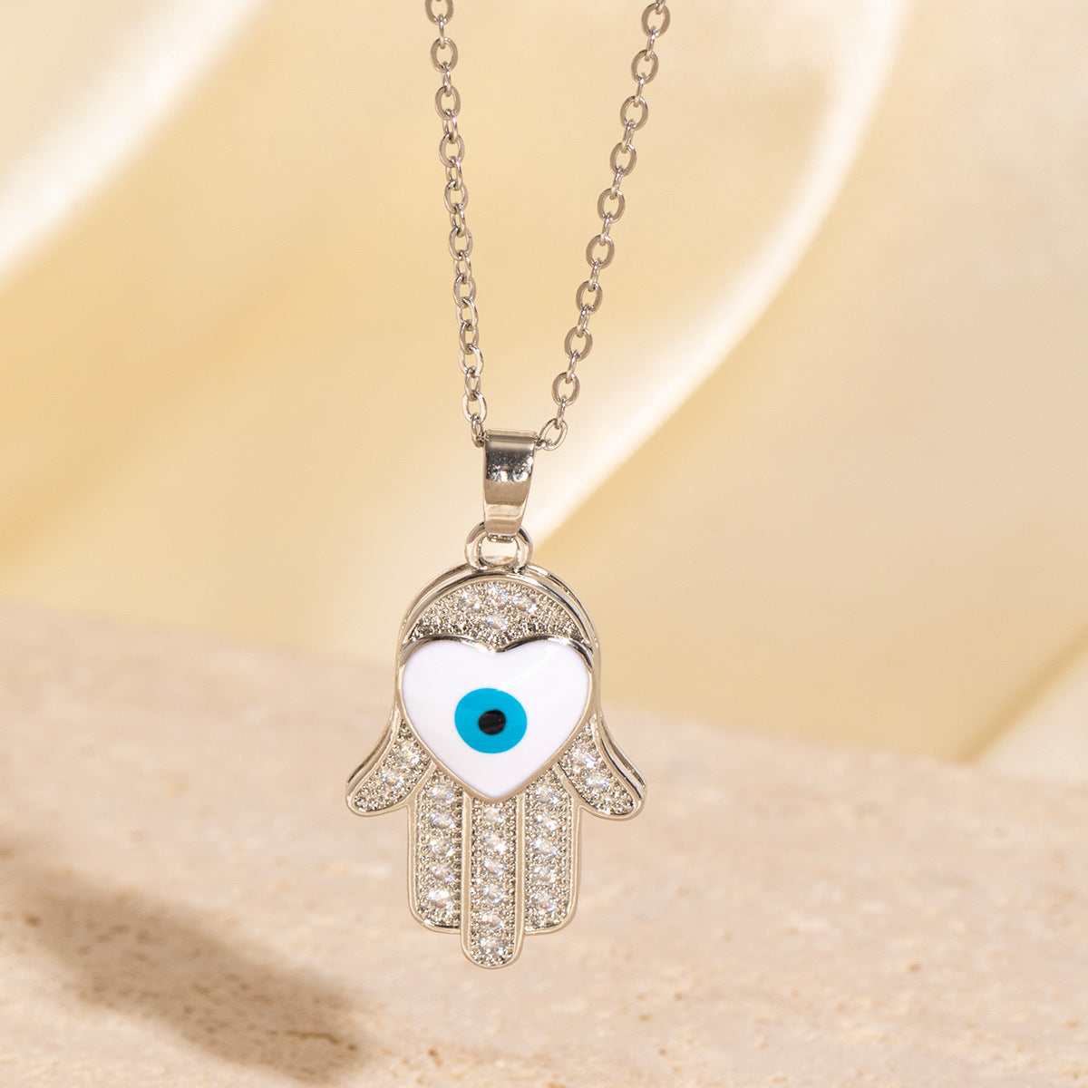 Wholesale Turkey Blue Eyes Devil Eye Pendant Titanium Steel Necklace