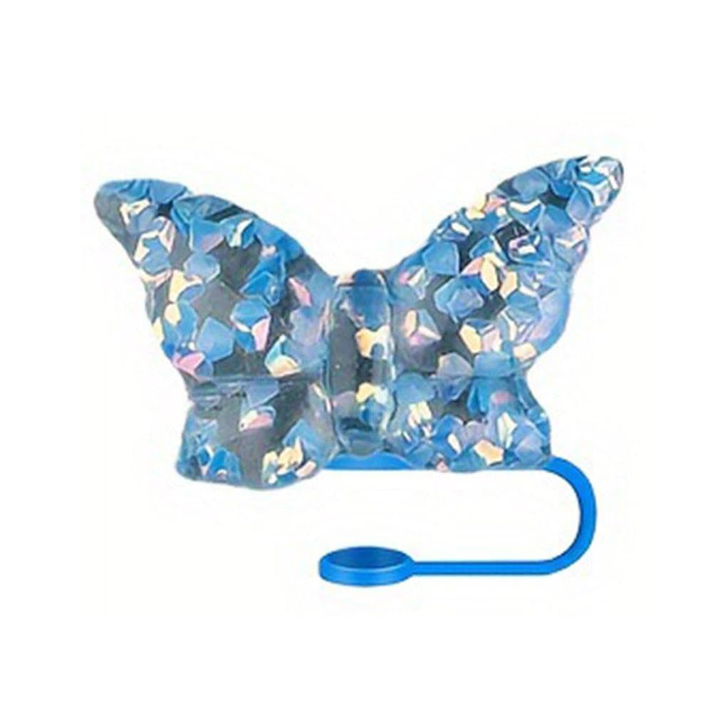 Wholesale  Resin Butterfly Creative Cartoon Sports PVC Soft Straw Tube Cap