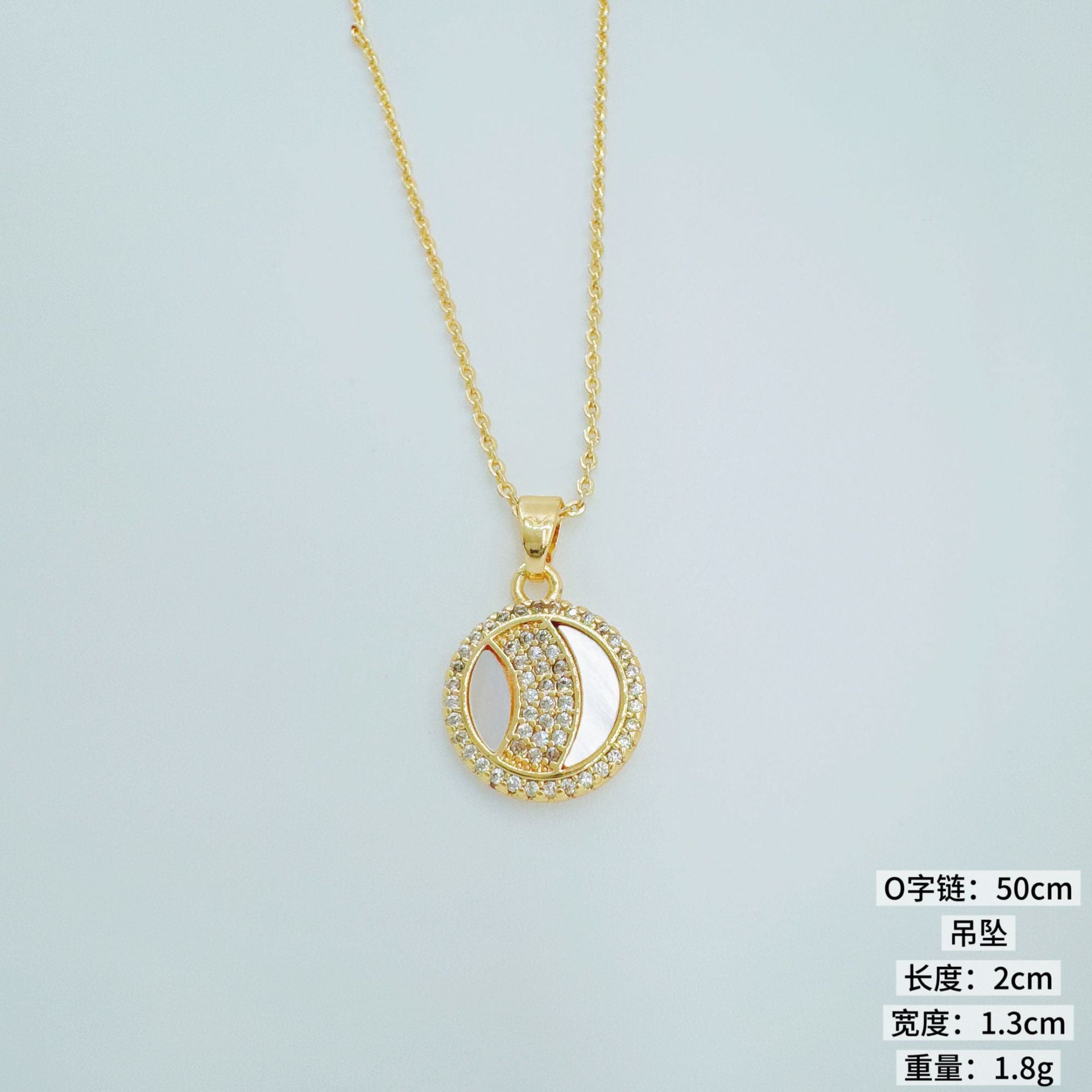 Wholesale Copper Gold Plated Abalone Shell Lotus Pendant Necklace DIY Fashion Accessory Boutique Resale