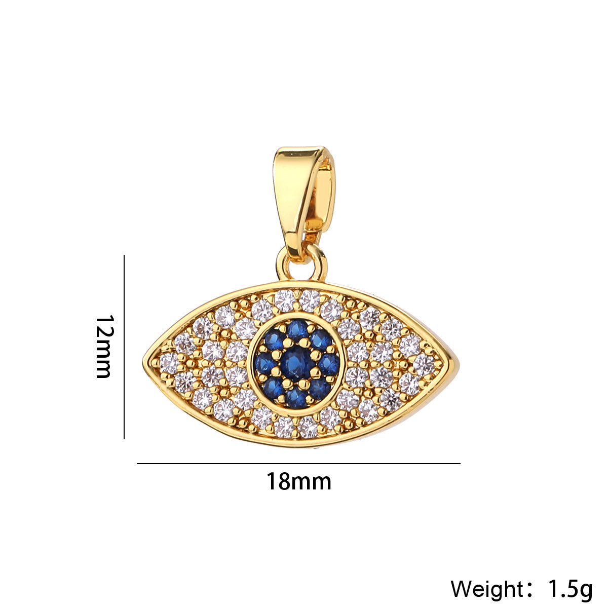 Wholesale Evil Eye Pendant 14K Gold Plated Brass DIY Jewelry Making Fashion Accessory Gift