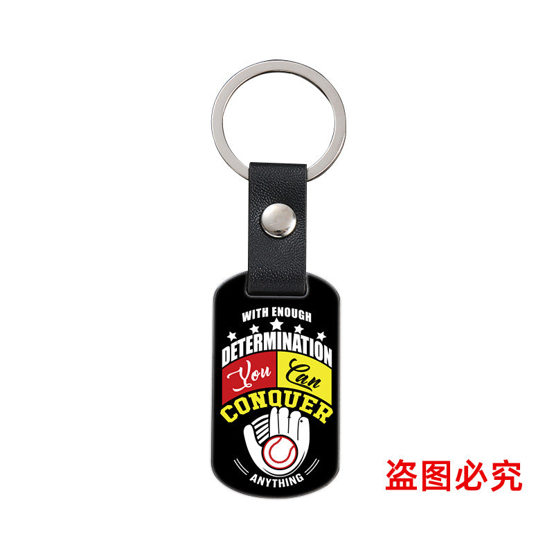 Wholesale Softball Baseball Sports Metal Leather Keychain ACC-KC-Ganggu036