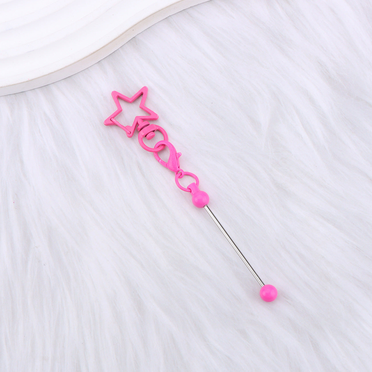 Wholesale Creative DIY  Five-Pointed Beadable  Keychain