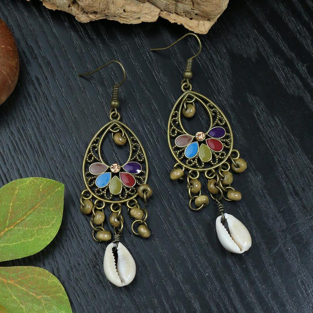 Wholesale Ethnic Style Tassel Round Earrings Fashion Accessory Gift for Women