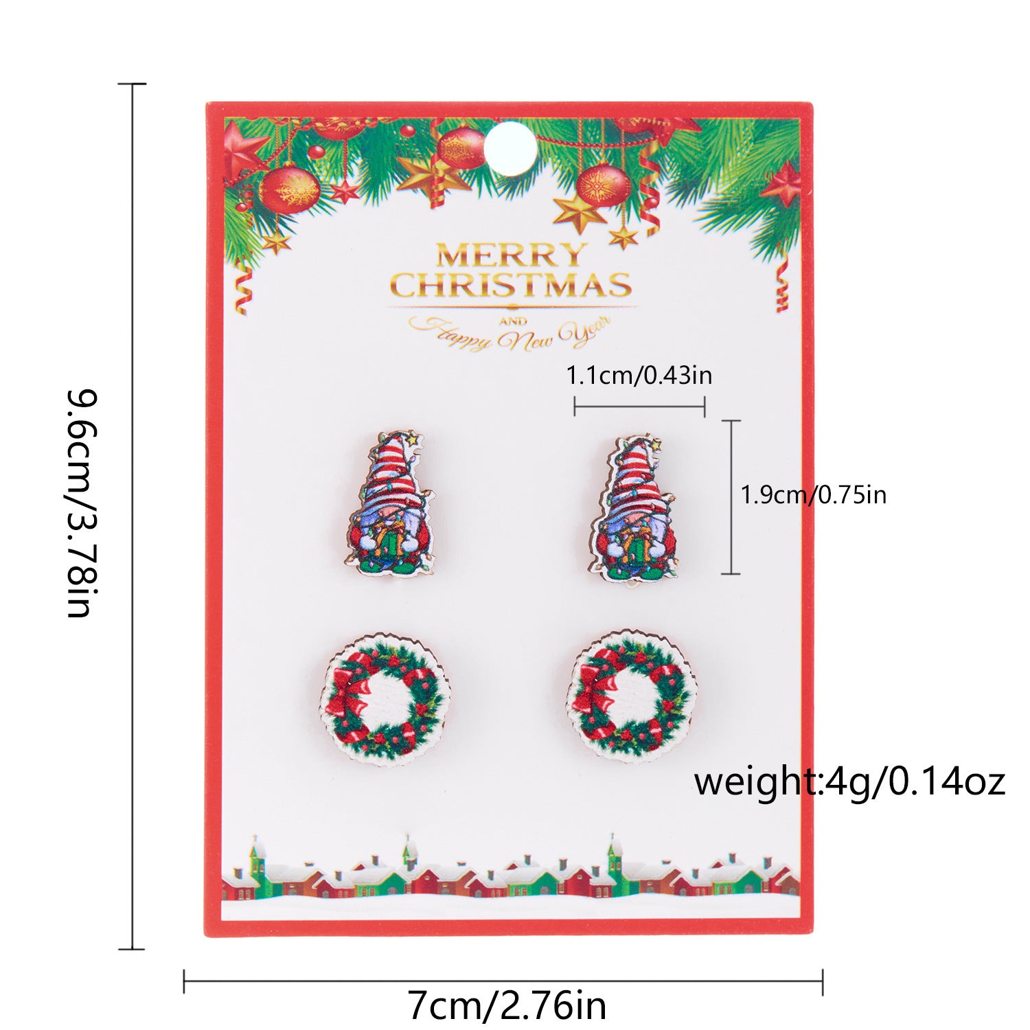Wholesale Christmas Snowman Snowflake Wood Earrings Set ACC-ES-YingHao001