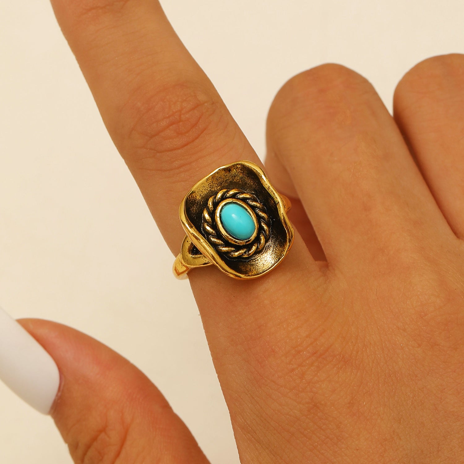 Wholesale Retro Western Cowboy Zinc Alloy 3 Piece Ring Set Antique Gold Boot Hat Bull Head Horseshoe Motif Punk Jewelry Accessory Gift
