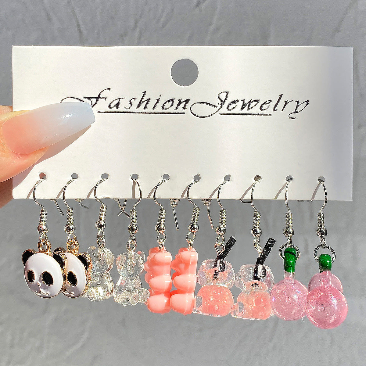 Wholesale 5pcs/set color acrylic earrings  white cloud flower earrings