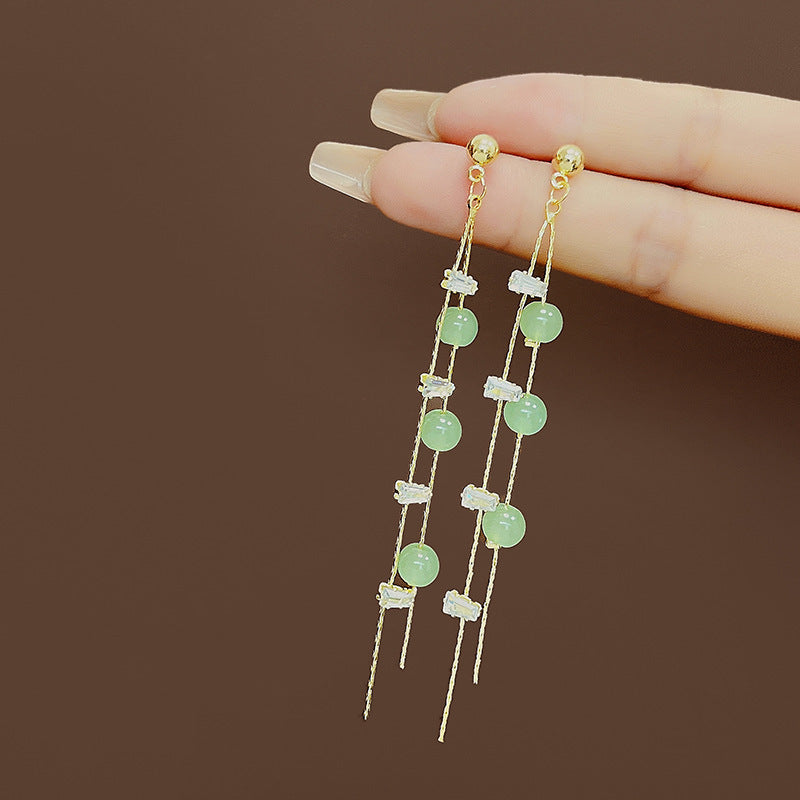 Wholesale Tassel Inlaid Diamond Butterfly Flower Pearl S925 Silver Needle Alloy Earrings ACC-ES-MDD011