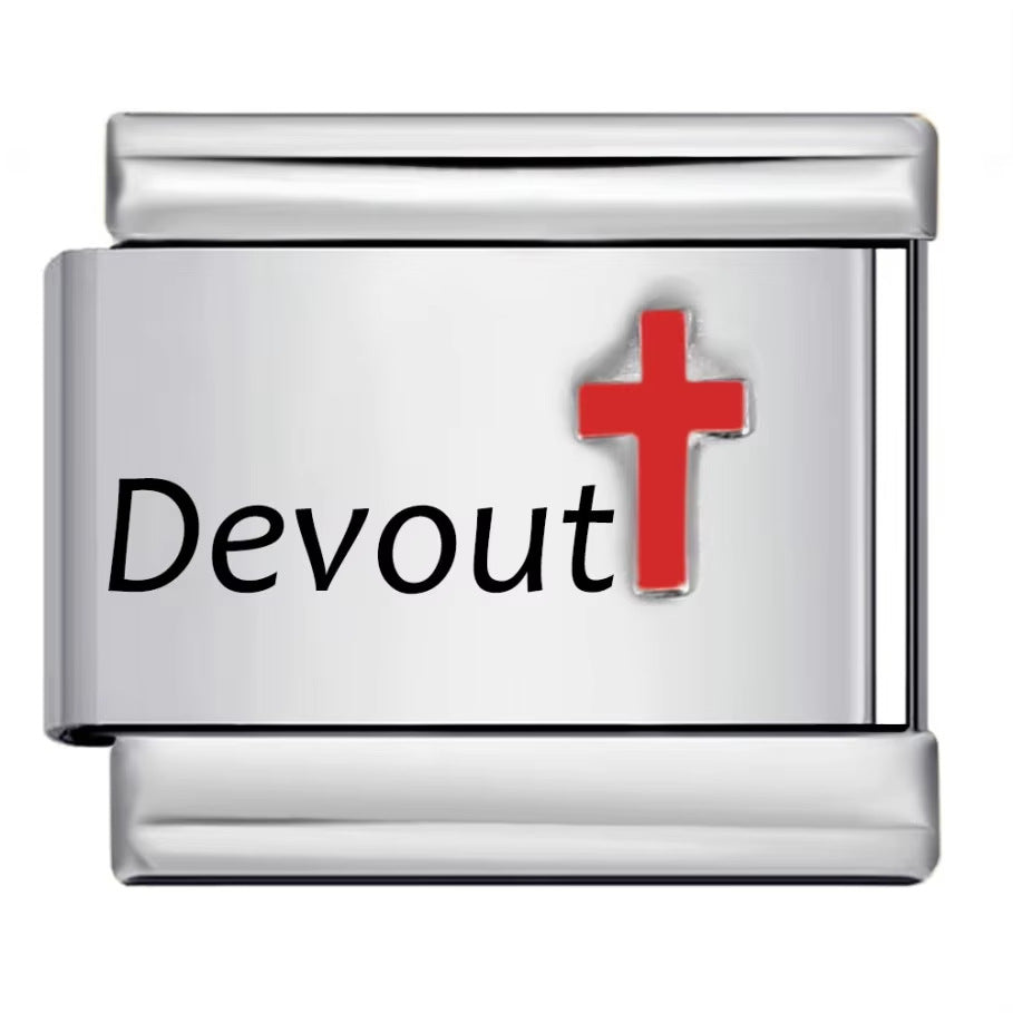 Wholesale Italian Charm Bracelet 9mm DIY Red cross pattern  Creative Stainless Steel Composable Bracelet