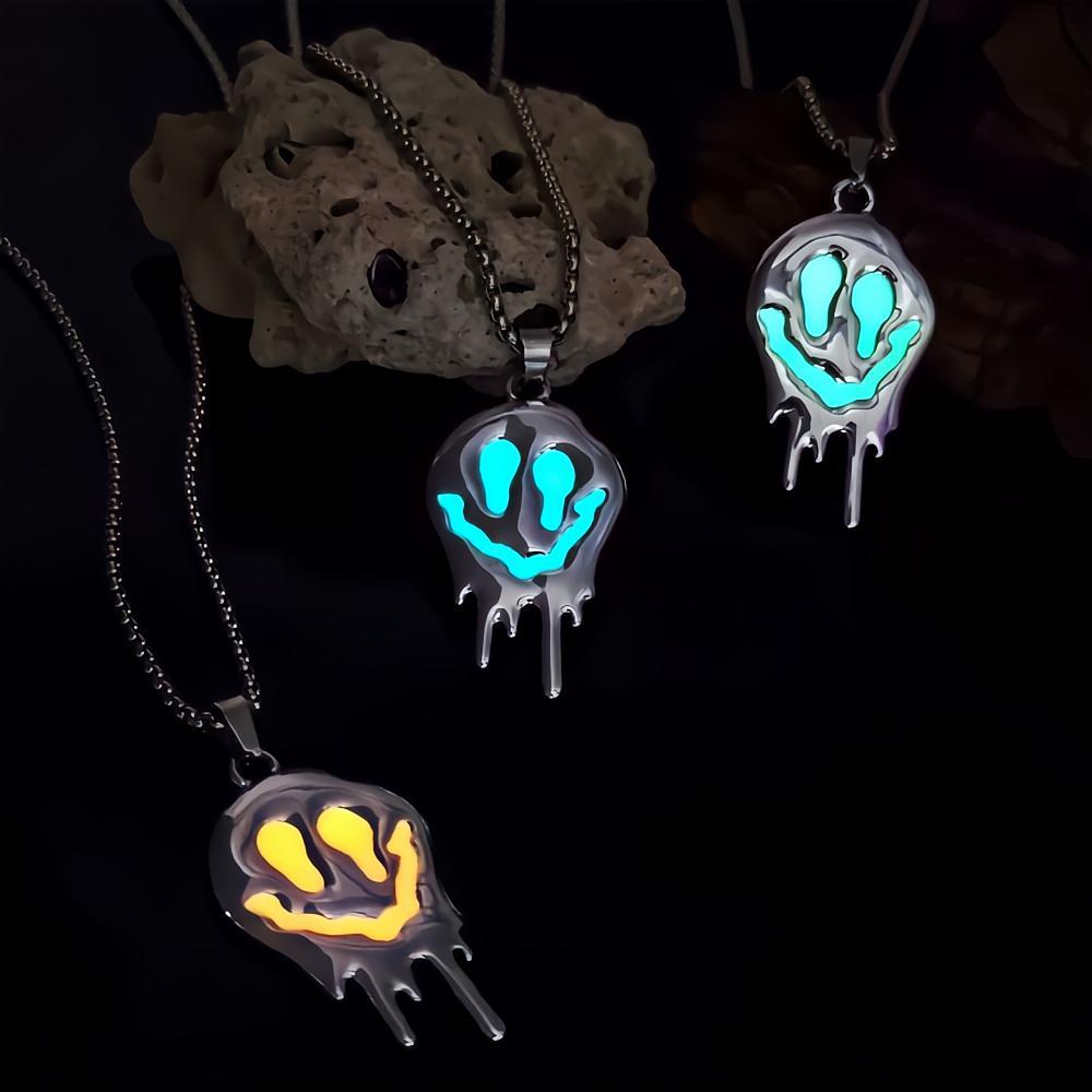 Wholesale Zinc Alloy Luminous Necklace  Luminous Ghost Face Pendant