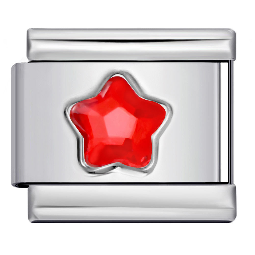 Wholesale Italian Charm Bracelet 9mm DIY Five-pointed star-shaped  Creative Stainless Steel Composable Bracelet