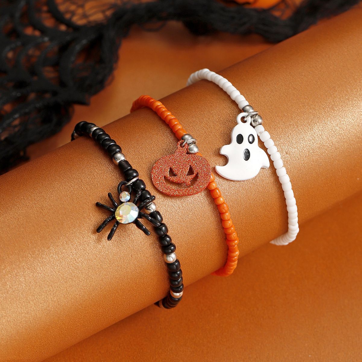 Wholesale   funny  ghost pumpkin beaded combination bracelet