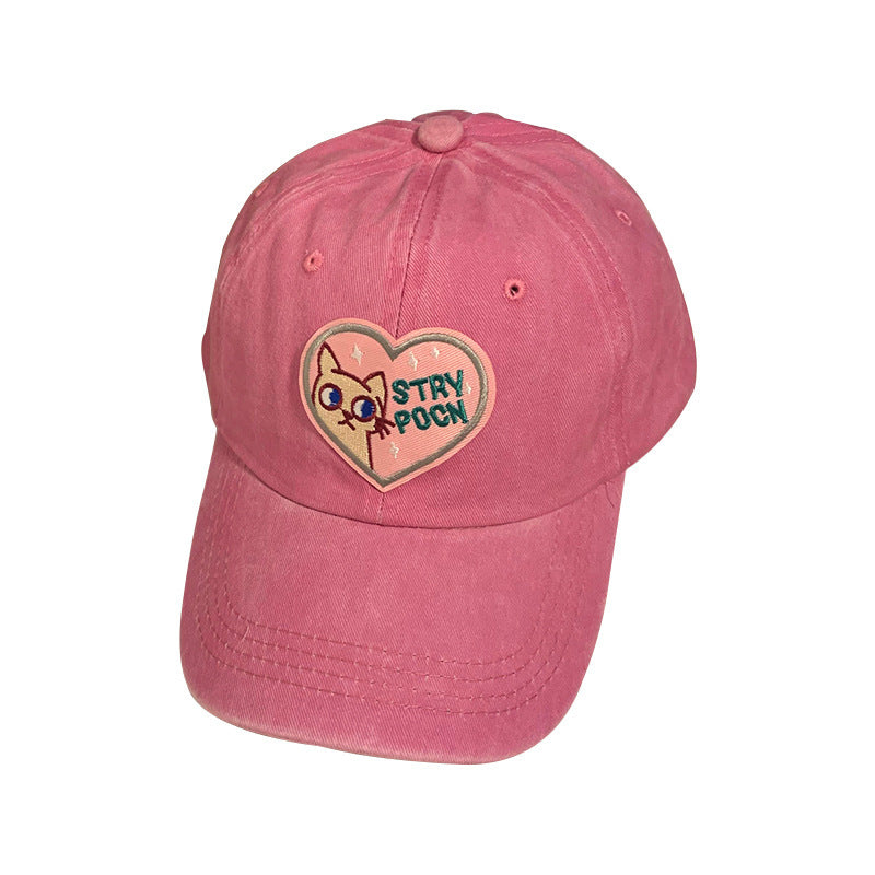 Wholesale pink heart cute cat baseball cap