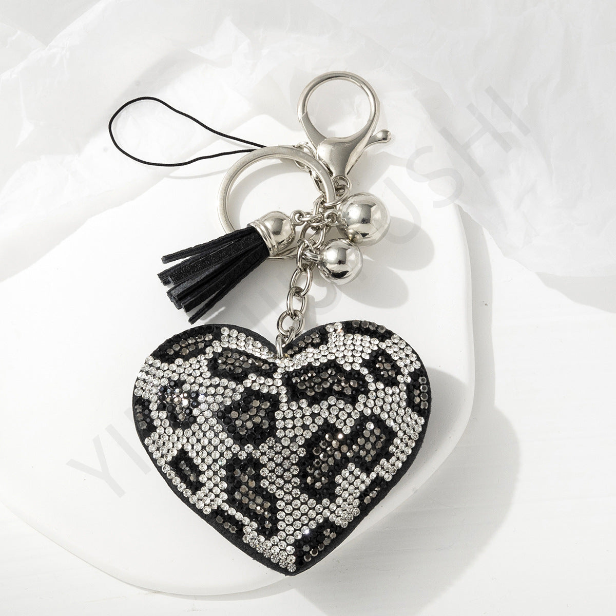 Wholesale 10pcs Creative Leopard Print Rhinestone Keychain ACC-KC-YN001