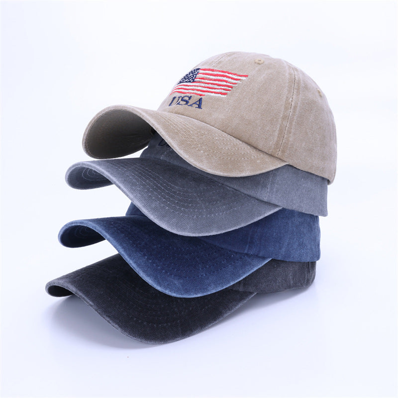 Wholesale  American Flag Embroidered Cap Vintage Independence Day Embroidered Baseball Cap