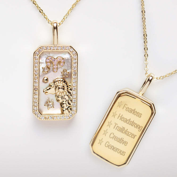 Wholesale 12 Zodiac Signs Necklace with Diamonds and Twelve Zodiac Signs Colorful Zircon Necklace ACC-NE-Jipei012