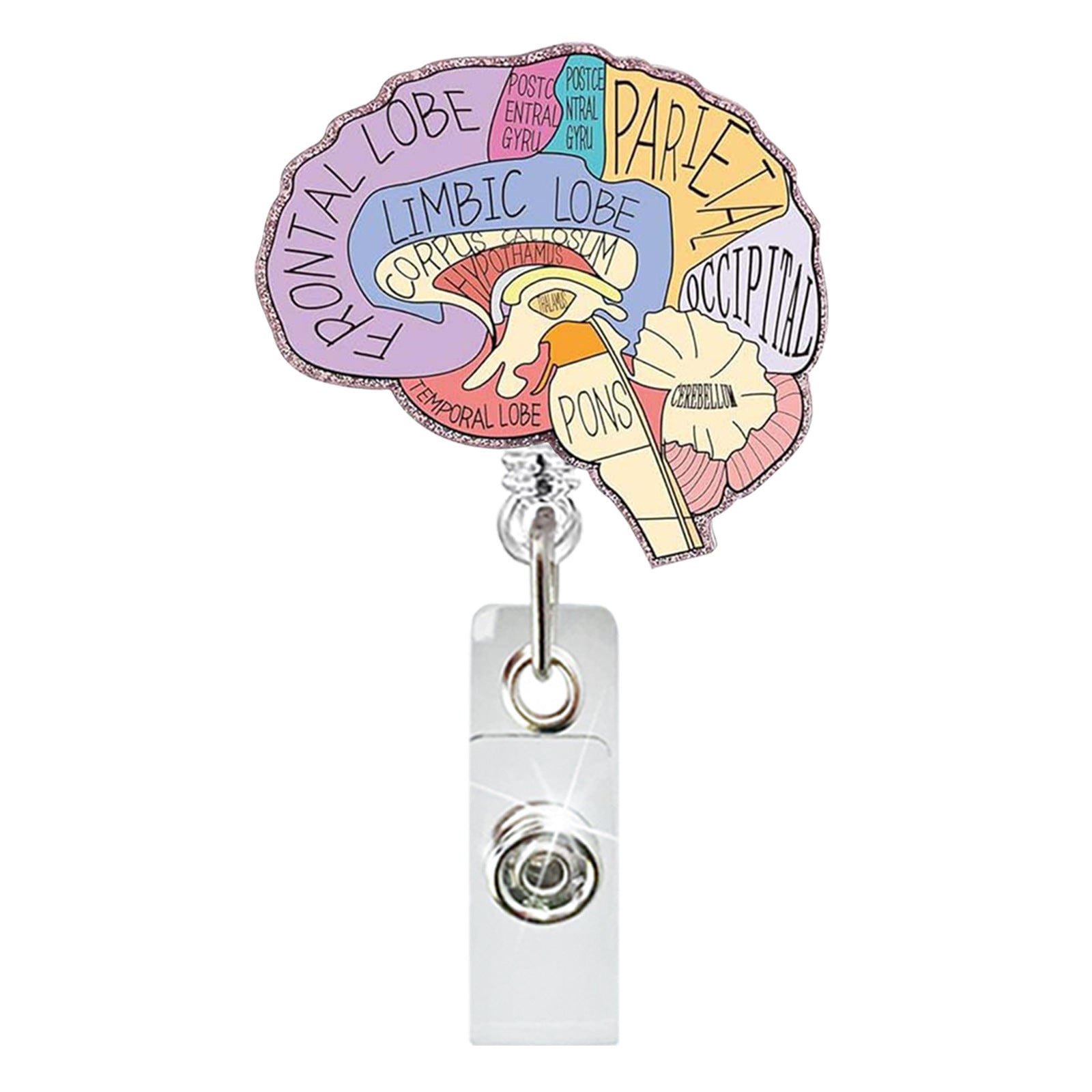 Wholesale Glitter Medical Heart Lung Brain Retractable Badge Reel Boutique ID Holder