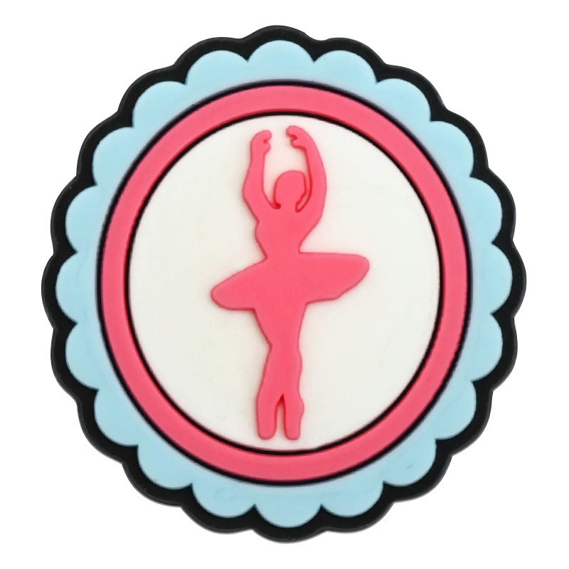 Wholesale  Random 100pcs Ballet Series PVC Soft Rubber Shoe Buckle Decoration