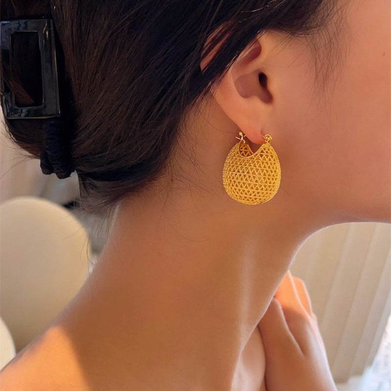 Wholesale 24K gold plated mesh earrings