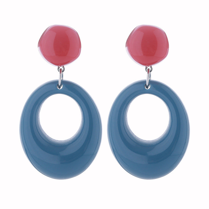 Wholesale Exaggerated Polka Dot Black and White Polka Dot Acrylic Earrings