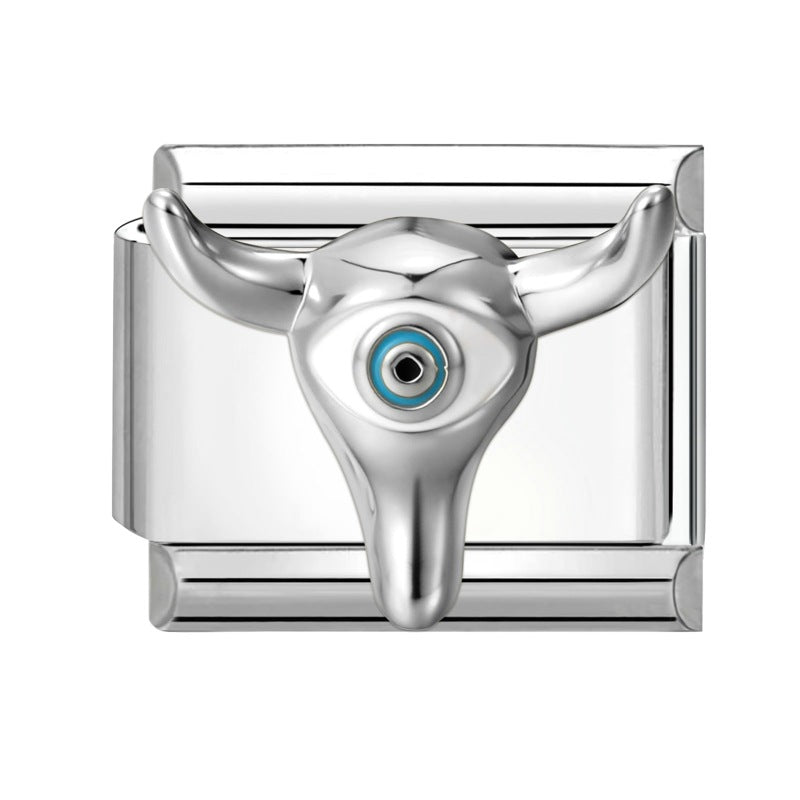 Wholesale 9mm Italian Charm Starter Bracelets DIY Evil Eye Series Stainless Steel Composable Bracelet