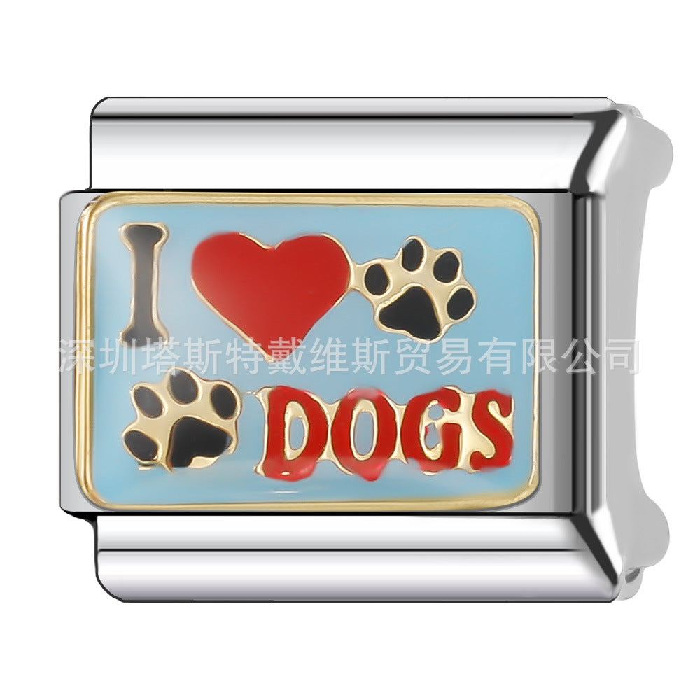 Wholesale  Italian Charm Bracelet 9mm DIY single section Creative Stainless Steel Composable Bracelet