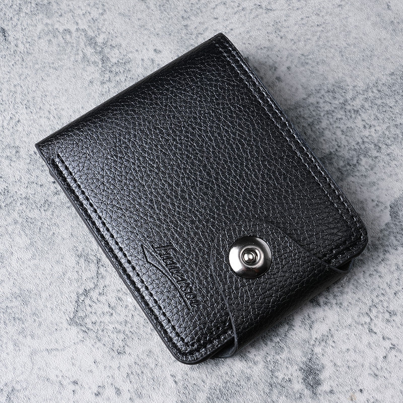 Wholesale Chic Men S Black PU Leather Multi Card Slot Short Wallet With Zipper Coin Pocket Casual Everyday Accessory Gift Boutique Resale