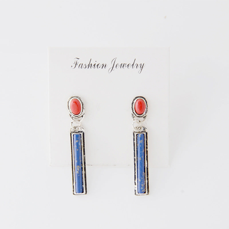 Wholesale Bohemian Style Color Turquoise Pendant Earrings
